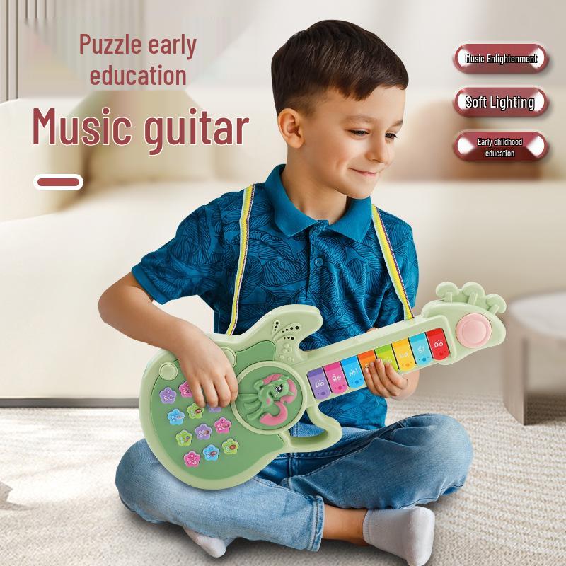 Multifunctional Light-Up Musical Guitar for Children's Early Education