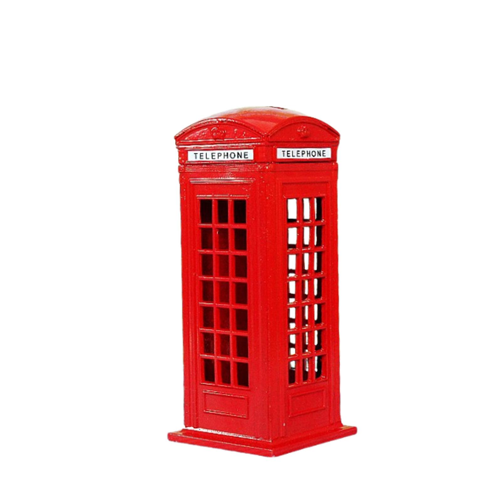 

Red Telephones Box Moneys Box,Vintage London Telephone-Booth Money Saving Box,Multifunctional Money Bank For Storage Coin Money 13cm