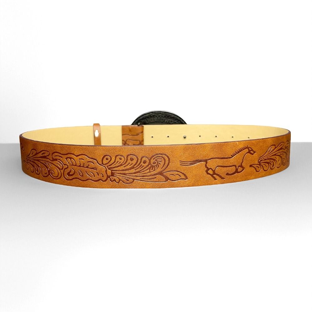 COWGIRL UP Western Cowgirl Belt Luxury Design Heart Horse Buckle Waistband  for Women Spice Girls