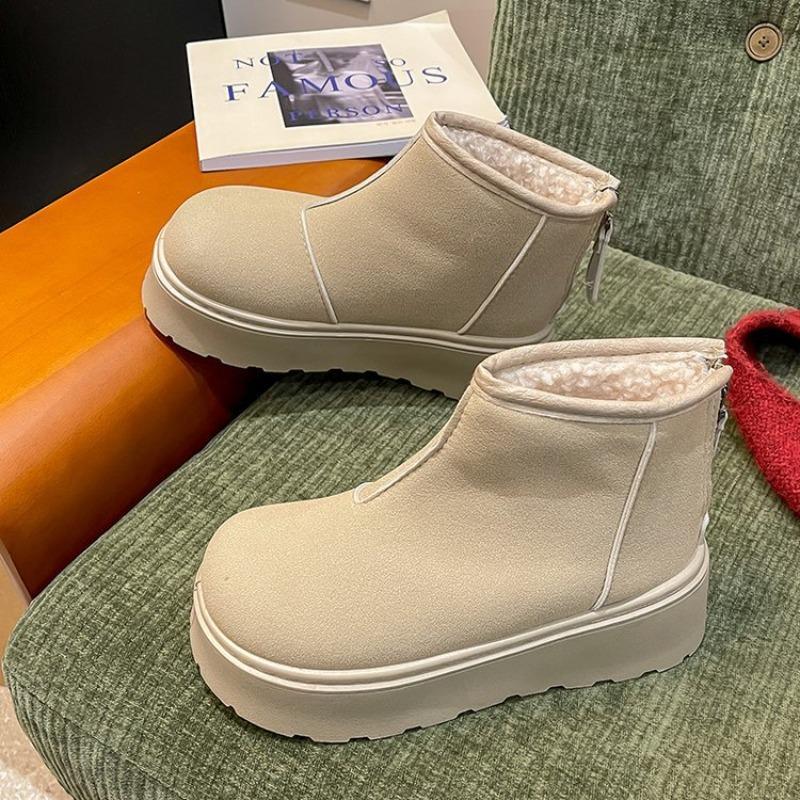 

Зимние новые сноубутсы ретро платформа маффин ботинки Мартина короткие ботинки задняя молния ботинки женская обувь 42