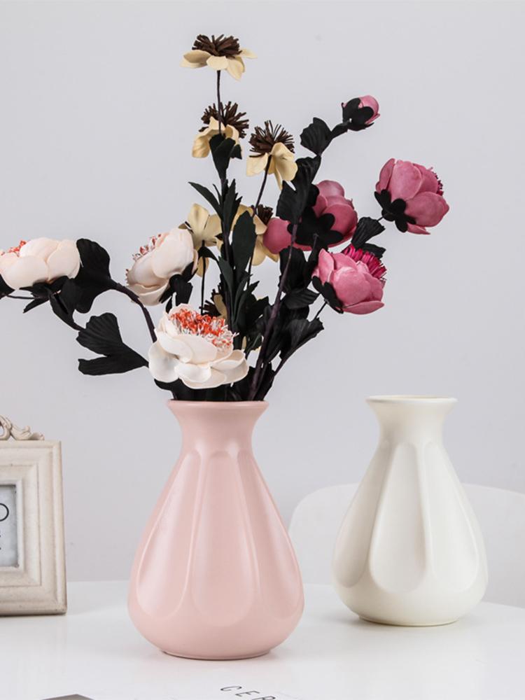 Abstract Face Flower Vase Imitation Ceramic Vases Modern Style Plastic Flower Pot Wedding Flower Arrangement Home Office Decor