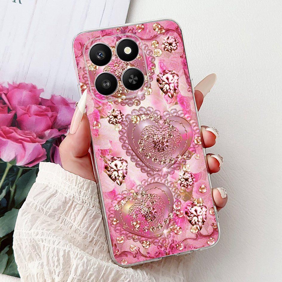 For Honor 400 Smart 2025 Case Fashion Bamboo Flower Soft Silicone Clear Bumper Protective Cover For Honor 400 Lite ABR-NX1 Funda