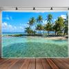 [Tropical Tapestry] 1pc Extra Large Tropical Island Coconut Tree Landscape Photo Digital Print Tapestry | Polyester Aesthetic