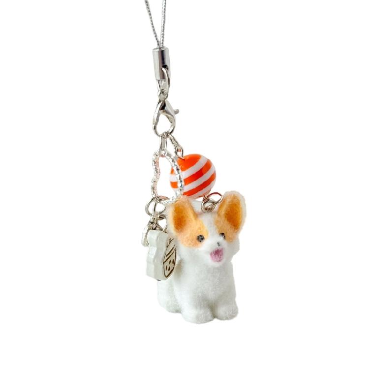 

Soft Touch Corgi Keychain Sturdy Resin Keyring Flocking Texture Lightweight Design Safe Material For Everyday Carry