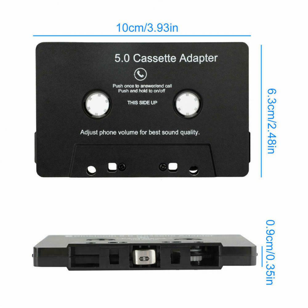 Bluetooth 5.0 Cassette Adapter  LED Indicator Bluetooth-compatible Black Built-in Microphone Car Tape Audio Cassette  Player