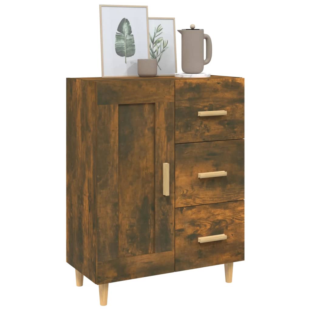 Vidaxl Komoda, Przydymiony Dąb, 69,5X34X90 Cm, Materiał Drewnopochodny