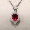 Ladies' Oval Artificial Gemstone Pendant Necklace, Luxurious Eye-catching Jewelry, Fashionable Jewelry for Parties and Weddings. Birthday Gift