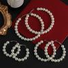 Biżuteria Duże Koło Ślubne Zaręczyny Okrągły Kształt Kolczyki Koła Perłowe Wiszące Kolczyki Sztyfty Eleganckie