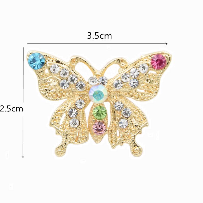 Chic Colorful Diamond Butterfly Brooch Pin - Cute Insect Lapel Accessory