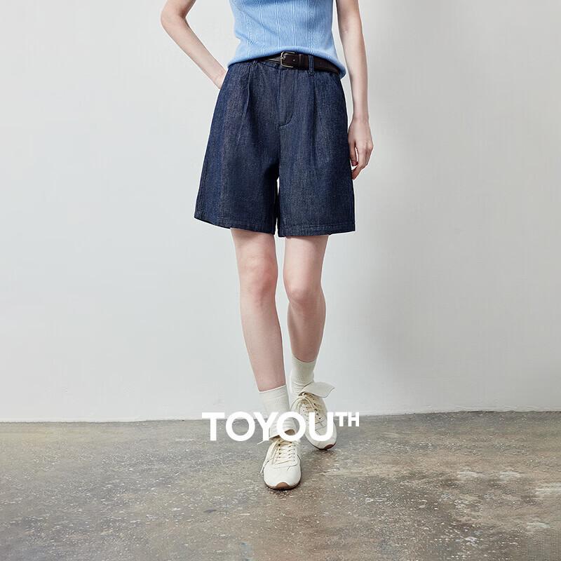 Chuyu Women s Relaxed Linen Blend Denim Shorts 30