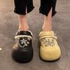 Height-increasing Waterproof and Velvet Thick-soled Hole Shoes, Warm Fluffy Shoes, Five-pointed Star Cotton Slippers, Women's 2025 Winter New Models