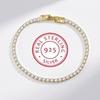 925 Sterling Copper Bracelet Love Elegant Zircon Tennis Crystal Chain for Women Fashion Noble Engagement Wedding Glam
