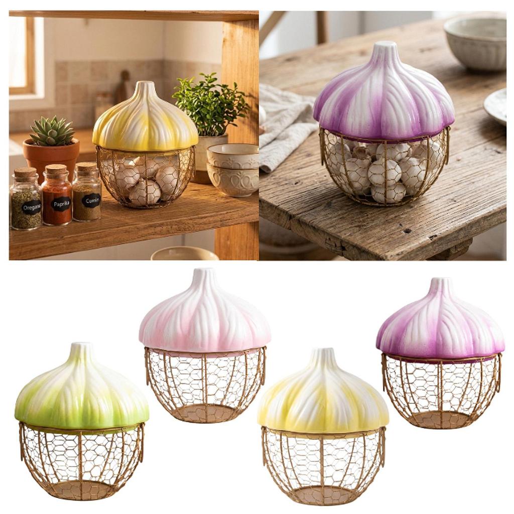 Egg Basket Ginger Garlic Storage Basket Decorative Portable with Handles Versatile Fresh Egg Holder Ceramic Holder for Ginger