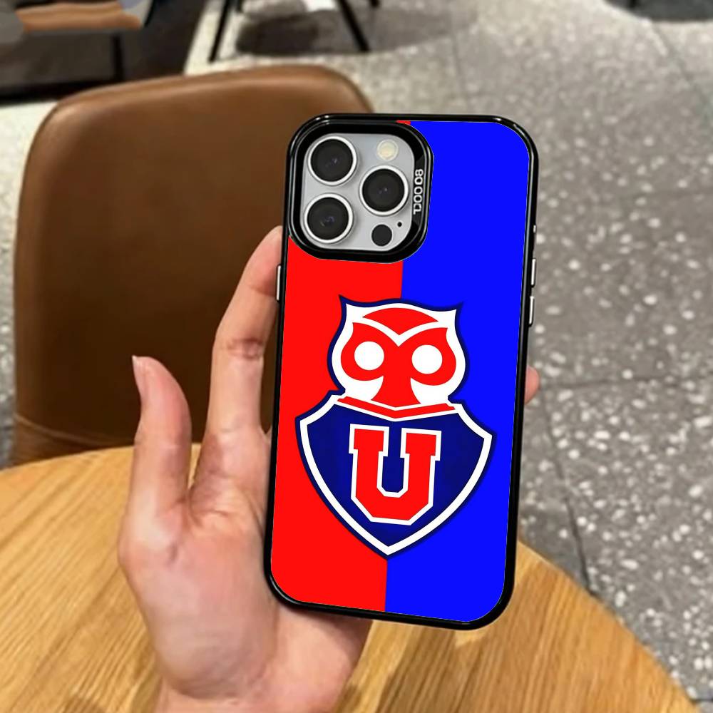 C-Chile U-University L-Logo Phone Case For iPhone17,16,15,14,13,12,11 Plus,Pro Max Colored Silver Plated Inside Cover