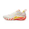 Li Ning Basketball Shoes Men's Low Top Ivory/Neon Fruit Red ABFW011-1
