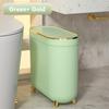 Press Type Trash Can With Foot Bathroom Garbage Bin Toilet Waterproof Golden Side Rubbish Can With Lids Home And Office Supplies