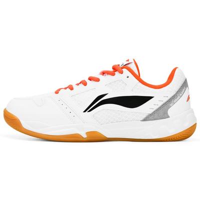 Chaussures de Badminton Li Ning Light Feather Résistantes à l'Abrasion Basse Unisexes Blanc Noir AYTT023-3