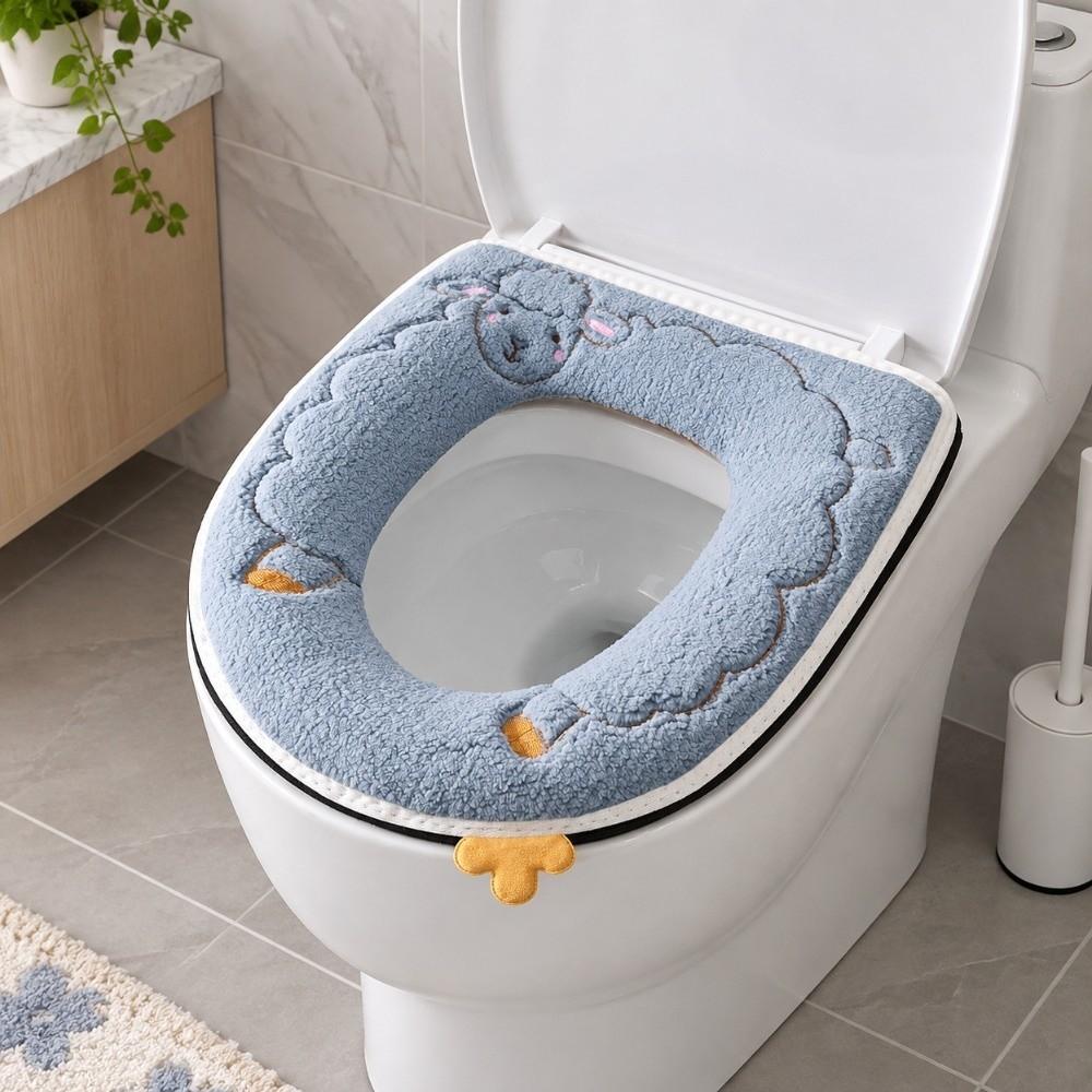 Skin-Friendly Plush Toilet Seat Thick Warm Toilet Seat Cushion Toilet Seat Cover All Seasons