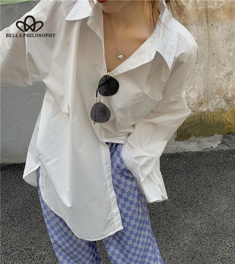 Loose All-Match Long-Sleeved Shoulder Shirt Woman Casual Elegant Fashion Green Loose Long Shirt