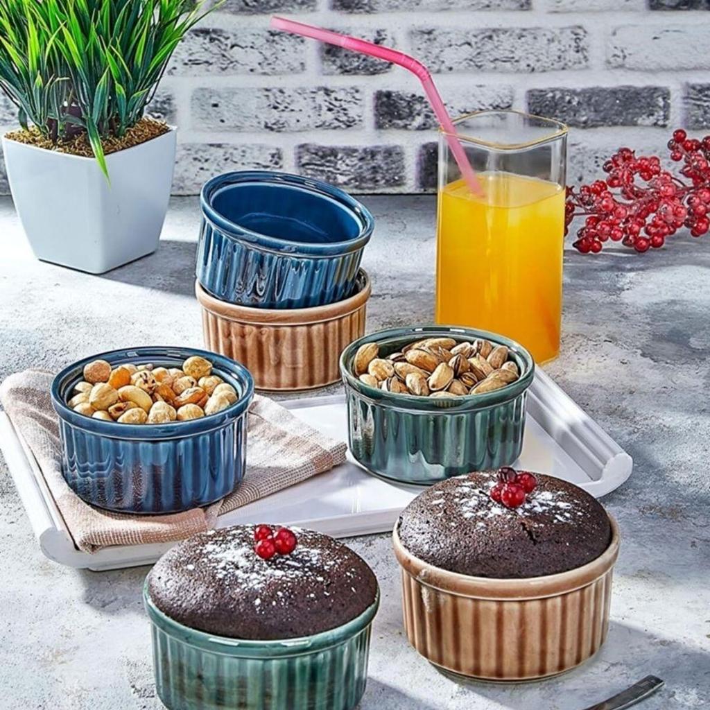 Buy 6 Piece Porcelain Large Souffle Bowl Serving Bowl Set at