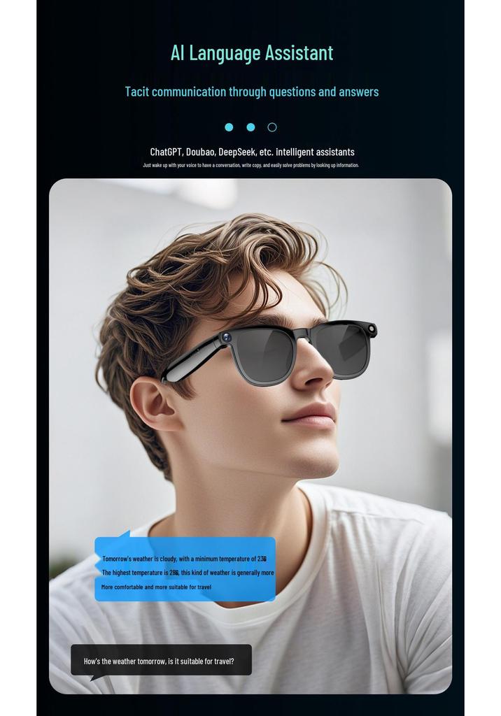 CY01 Smart Glasses: 5MP Camera, AI Translation, Voice Assistant, Local Recording