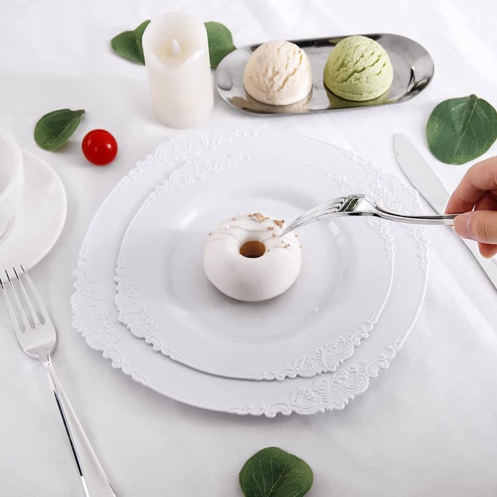 Disposable Plates Plastic Party Supplies, Reusable