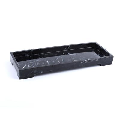 Bandeja de tocador Negra Encimeras de tocador de baño Bandeja de almacenamiento para tanque de inodoro, Bandeja de tocador de piedra de mármol para nuevo hogar, Bandeja organizadora para