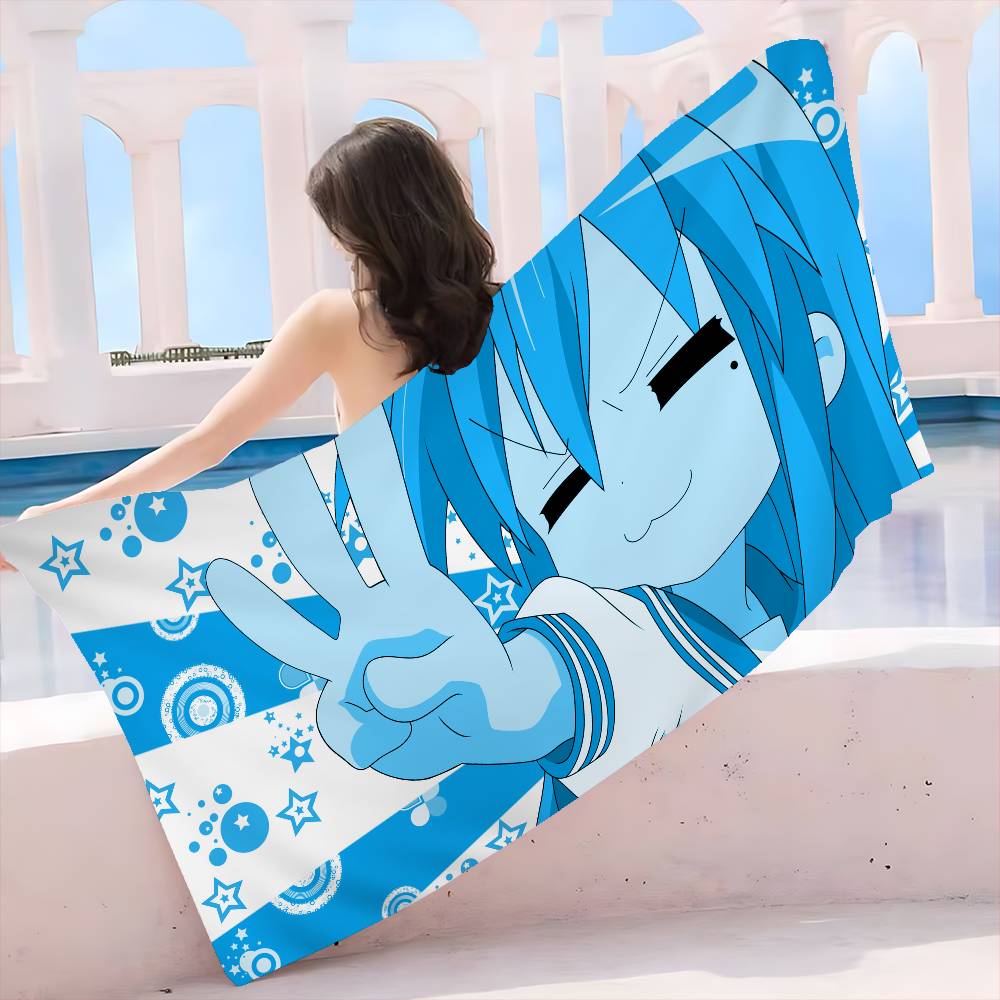 

Water absorbing bath towel Lucky Star Microfiber Printed Beach Towel Mountain Climbing Yoga Beach Swimming Running Absorbent W40*H60(CM)