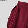 INCERUN Men Zip-up Waist Solid Color Irregular Ruffled Casual Long Harem Pants Trousers
