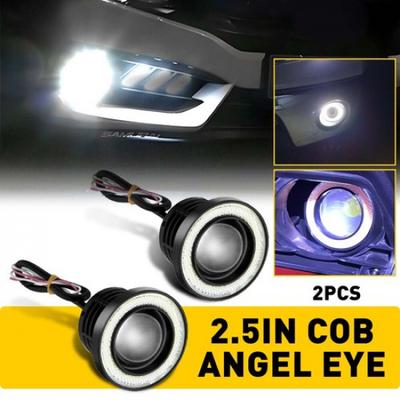 2,5 Zoll COB Halo Ring LED Tagfahrlicht Nebelscheinwerfer Projektor Auto Engelaugen Birnen 6000K 2 Stück