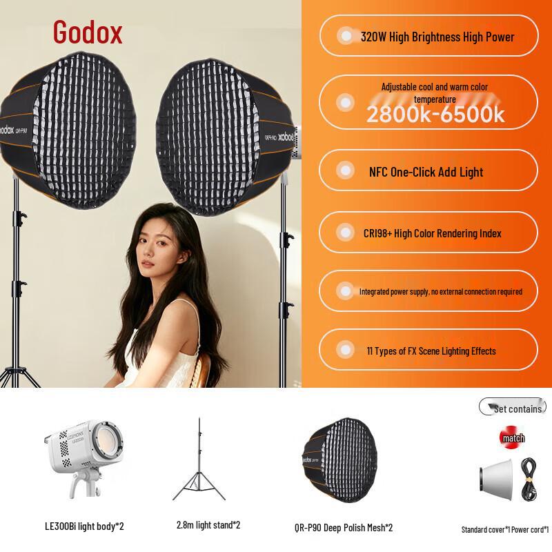 Godox LE300Bi Bi-Color LED Video Light Kit