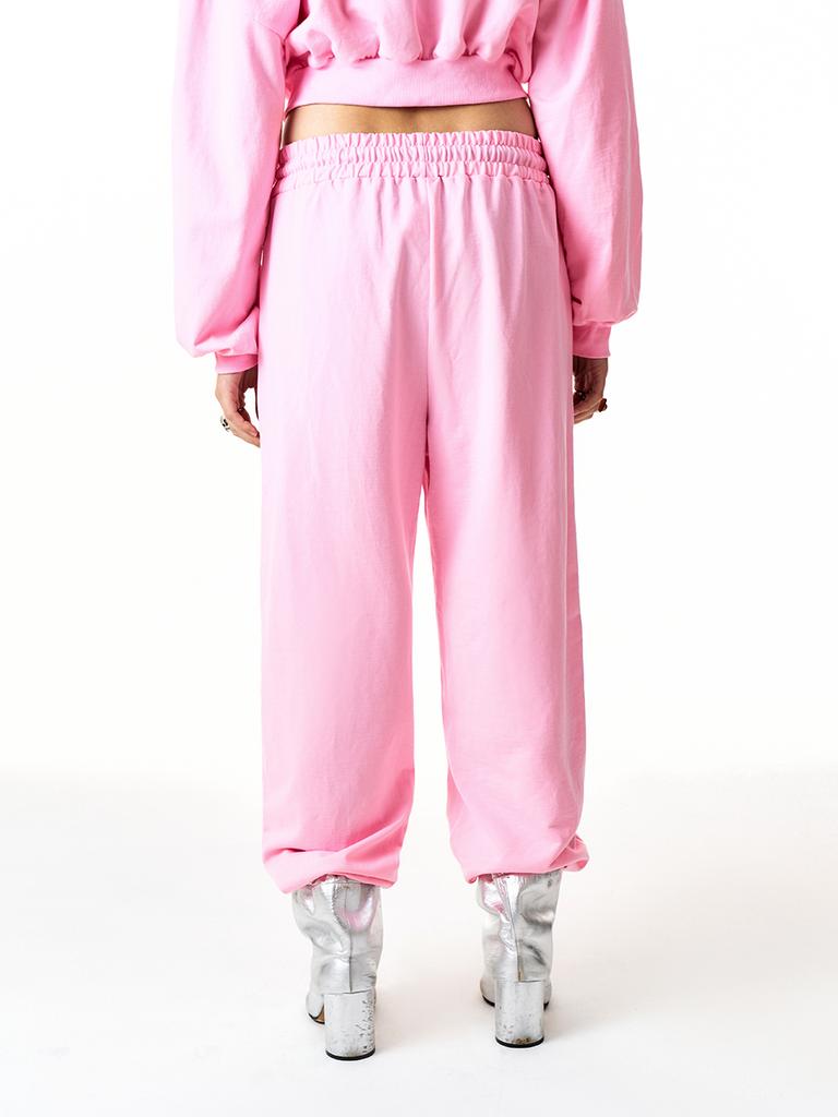 Yiiel Chain Logo Jogger Pants Pink