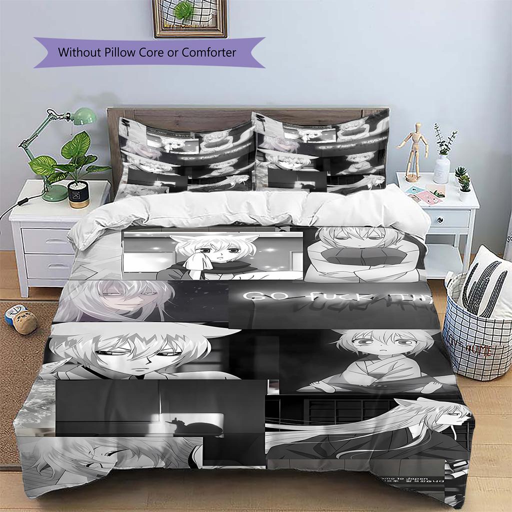 Kamisama Kiss Pattern Bedding,Quilt Set Quilt Cover Pillowcase Home Birthday Gift (1 * duvet cover + 2 * pillowcase, without core)