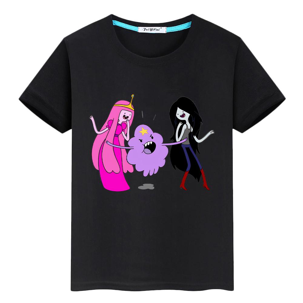 adventure time t shirt for kids boy 10years toddler girl clothes 100%Cotton Anime Short Tops pride tshirt y2k kids clothes girls