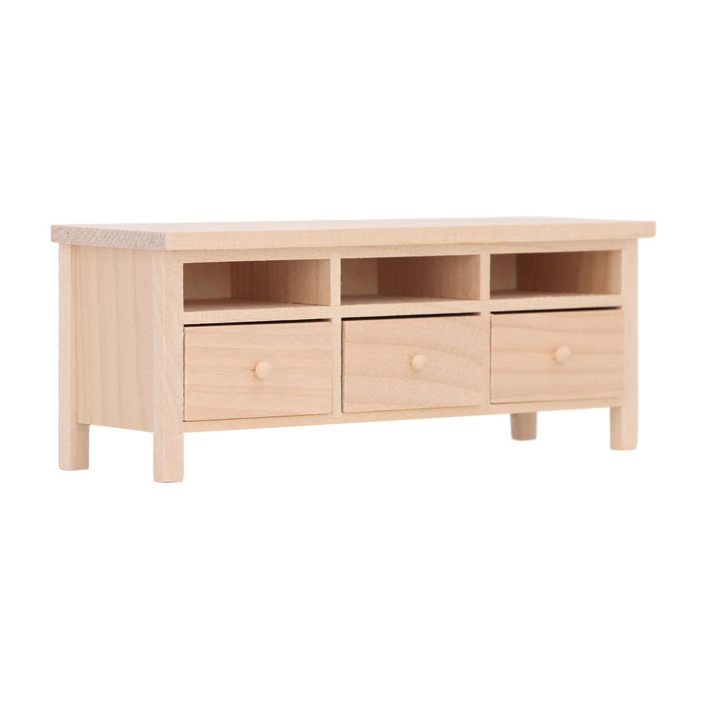 Miniature TV Cabinet Simulation Drawers Design Decorative Wooden Furniture Model for 1Celsius12