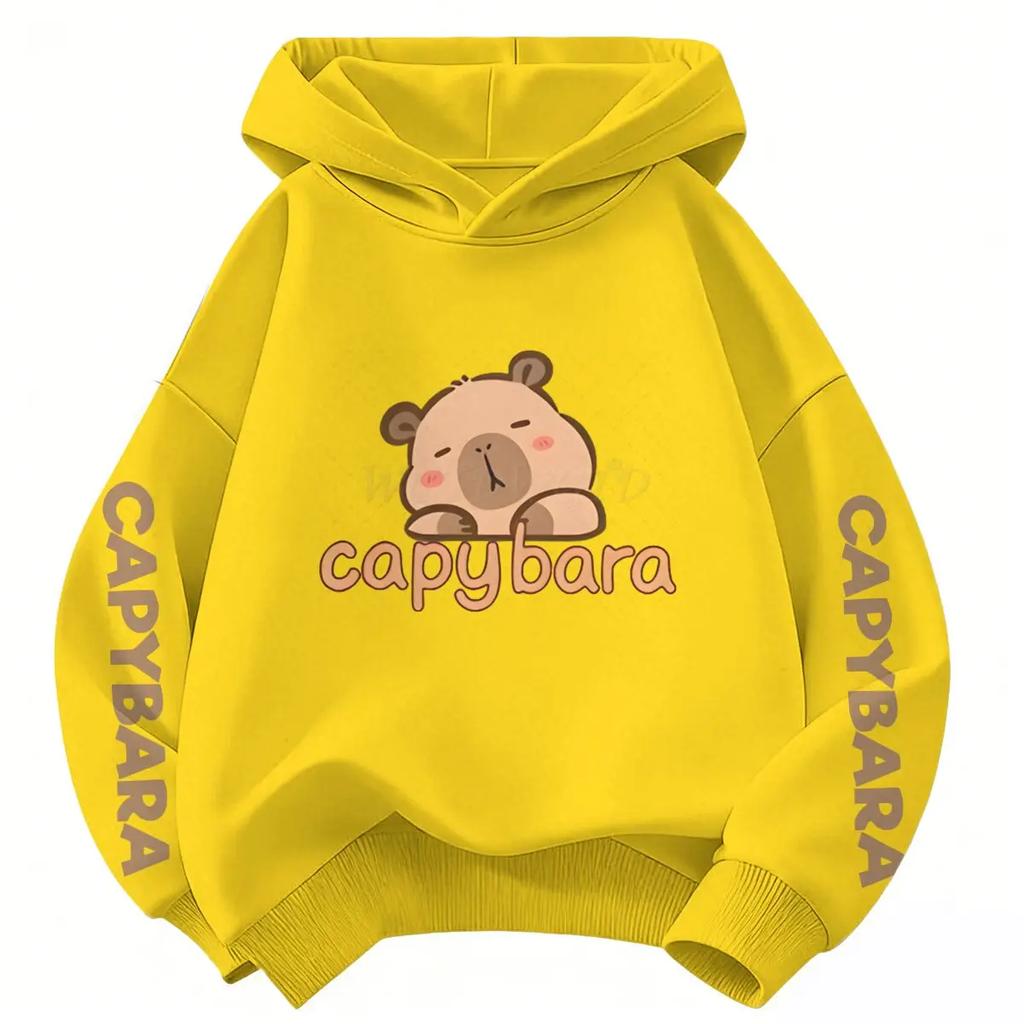 Children's autumn and winter fun capybara hoodie, Christmas for boys and girls, casual wear, girls' clothing, gift.