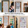 Headphone Storage Classroom,Over The Door Hanging Classroom Headphone Storage with Digital Stickers,35 PVC Clear Organizer Holder Pockets with 4