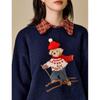 INMAN Women's 2025 Winter Teddy Bear 3D Knit Pullover Sweater