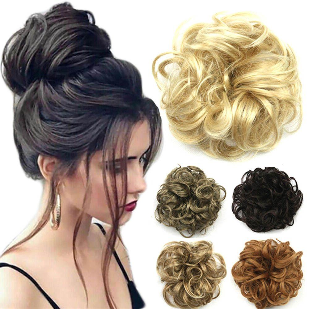 Elastic Band Hairdressing Hairband Hair Extension Curly Messy Chignon Hair Bun Curly Scrunchie