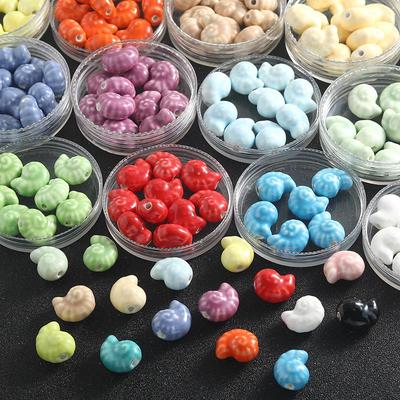 Colorful Ceramic Conch Shell Beads: Loose Snail Beads for Handmade DIY Jewelry and Accessories