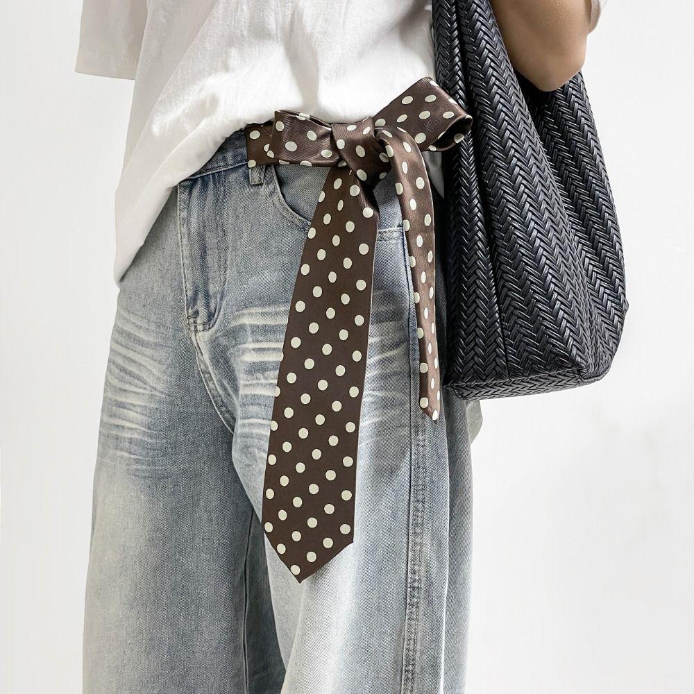 Clothing Decoration Korean Leopard Print Necktie Long Wave Point JK Uniform Necktie College Style Retro Polka Dot Tie Daily