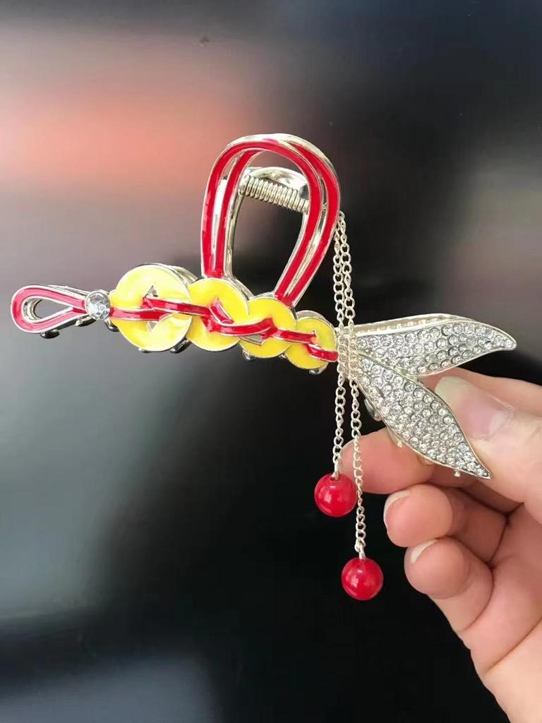 Golden Wheat Ear Metal Hair Clip - Elegant Bun Hairstyle Accessory and Gift