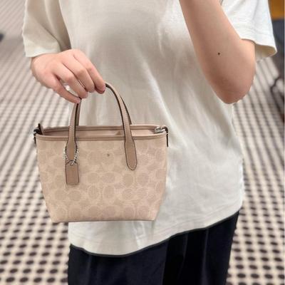 Mini Tote Bag Printed Shopping Bag Retro Portable Tote Bag Shoulder Messenger Women's Bag