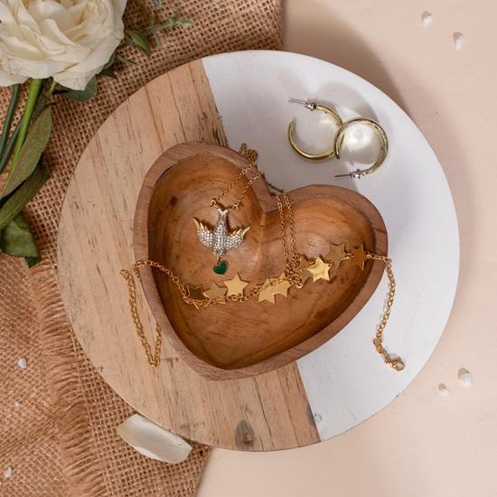 12.7 cm Wooden Heart Shape Trinket Bowl Jewellery Storage Box, Travel Box, Wedding Bridesmaid Gifts, Trinket Tray, Decorative Serving Bowl