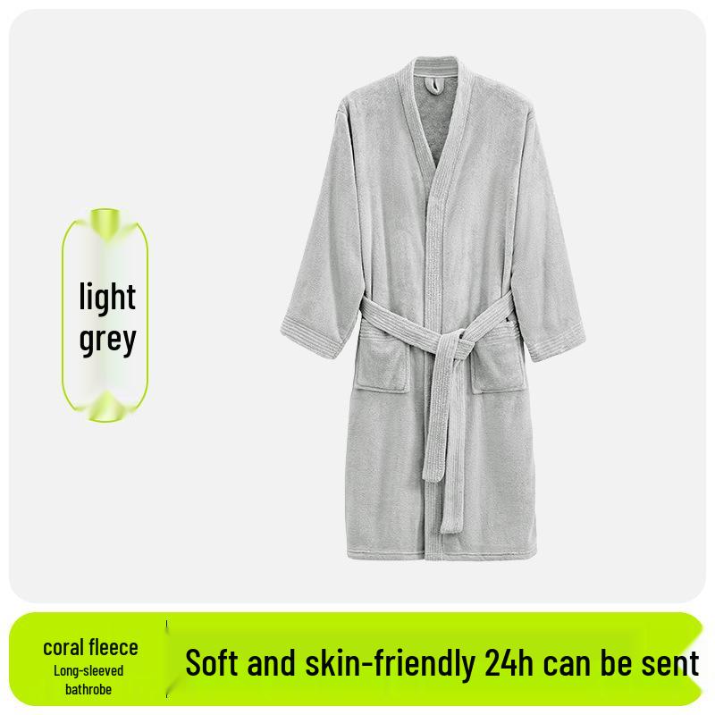 Women's Thick Antibacterial Quick-Dry Cloud Velvet Bathrobe - Autumn/Winter