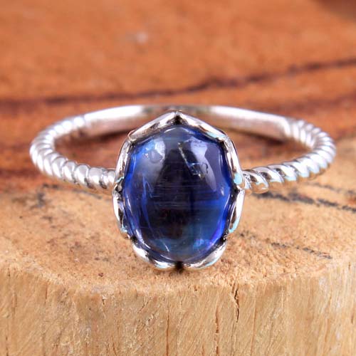 Kyanitový prsten, Statement Jewelry, Ručně vyráběný prsten, Stříbrné šperky, Dárky pro ni