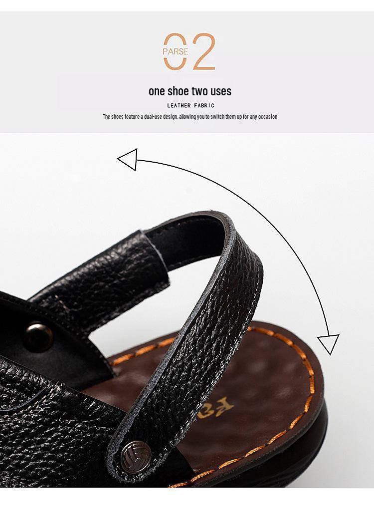 2023 Men's Genuine Leather Casual Beach Sandals