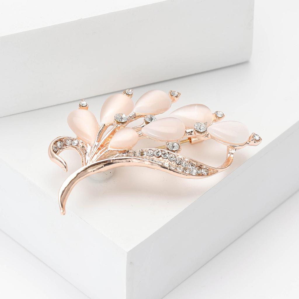High-Grade Alloy Rhinestone Opal Bouquet Brooch Elegant Temperament Women'S Clothing Brooch Jewelry Pin