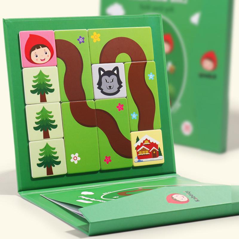 Rotkäppchen Grauer Wolf Puzzle Spielzeug Für Kinder Mit Pfadplanungs-Herausforderung Und Pädagogischen Logikfähigkeiten