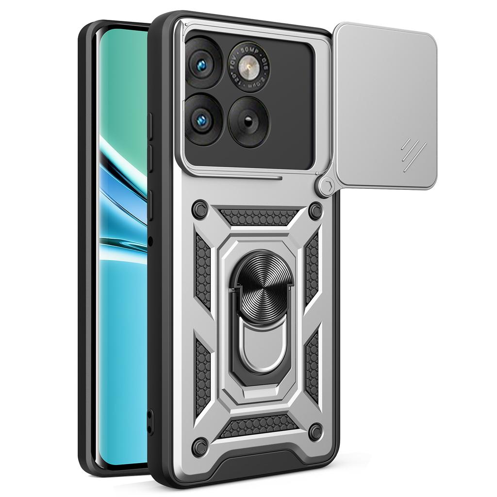 For Motorola Edge 70 5G Case with Slide Camera Lid PC + TPU Kickstand Phone Cover
